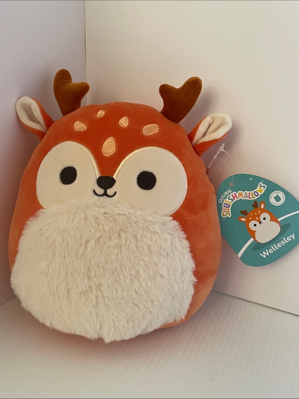 Squishmallows Wellesley Deer Plush - Orange & White